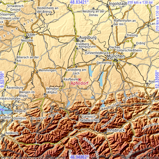 Topographic map of Apfeldorf