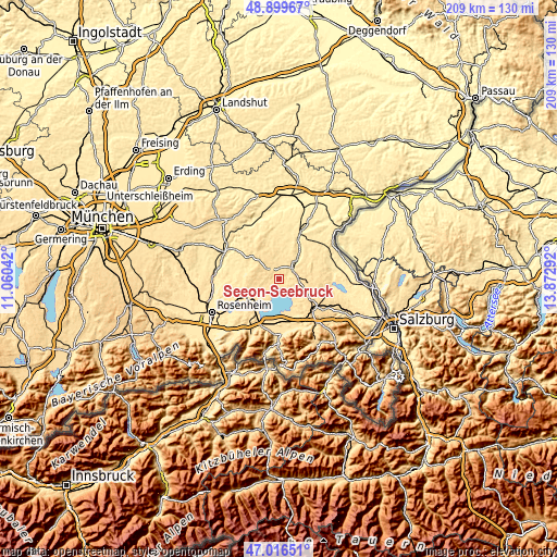 Topographic map of Seeon-Seebruck