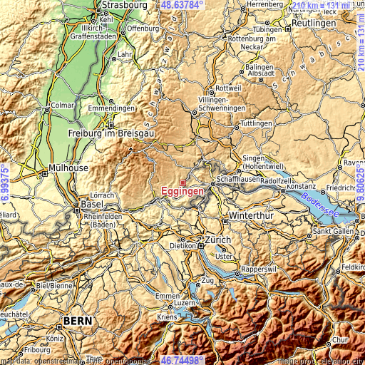 Topographic map of Eggingen