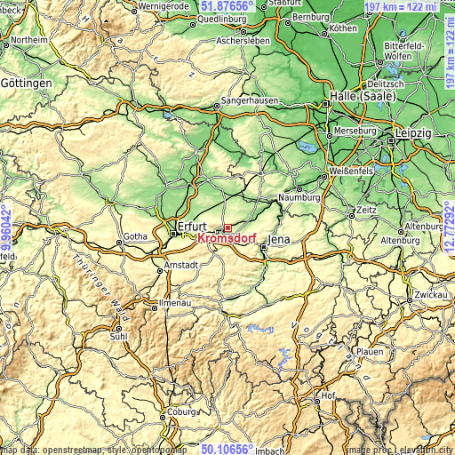 Topographic map of Kromsdorf