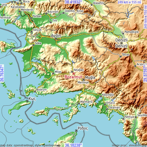 Topographic map of Bozarmut