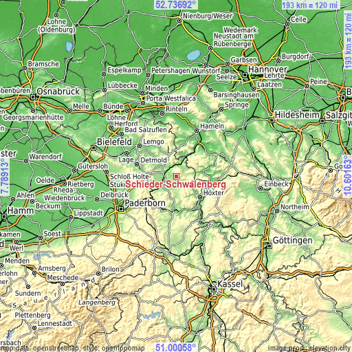 Topographic map of Schieder-Schwalenberg