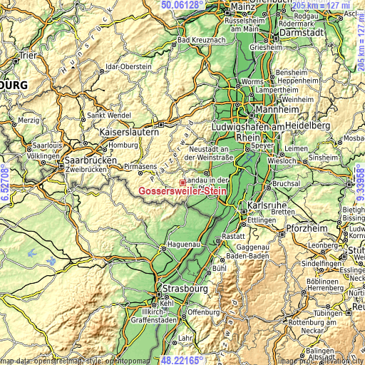 Topographic map of Gossersweiler-Stein