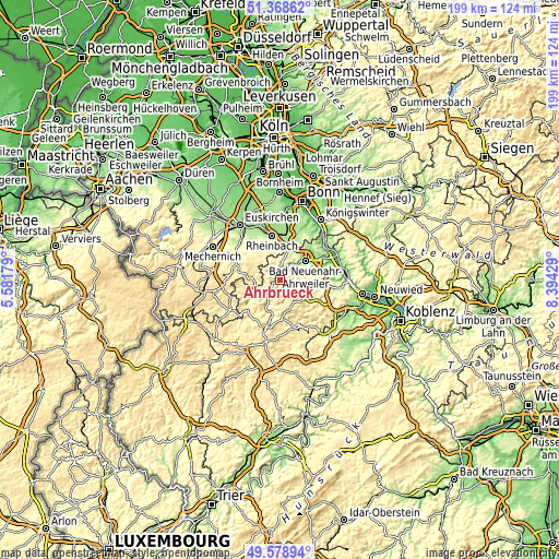 Topographic map of Ahrbrück