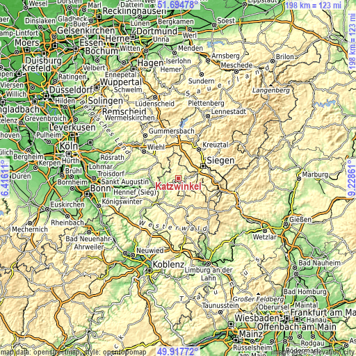 Topographic map of Katzwinkel