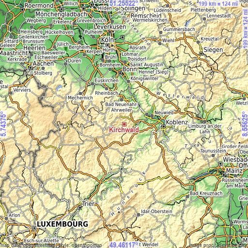 Topographic map of Kirchwald