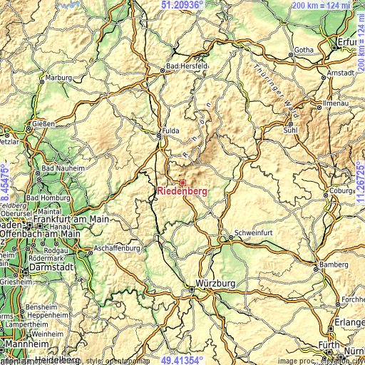 Topographic map of Riedenberg