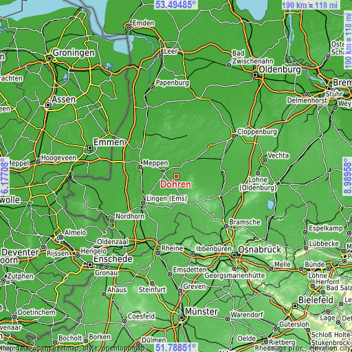 Topographic map of Dohren