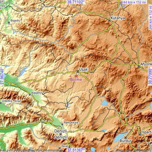 Topographic map of Bölme