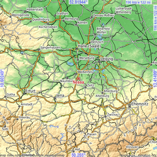 Topographic map of Nessa