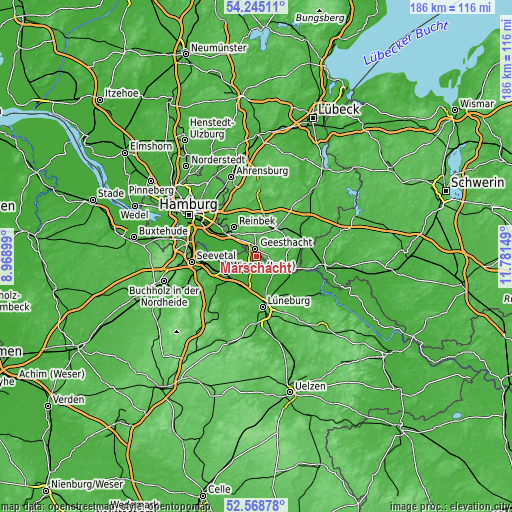 Topographic map of Marschacht