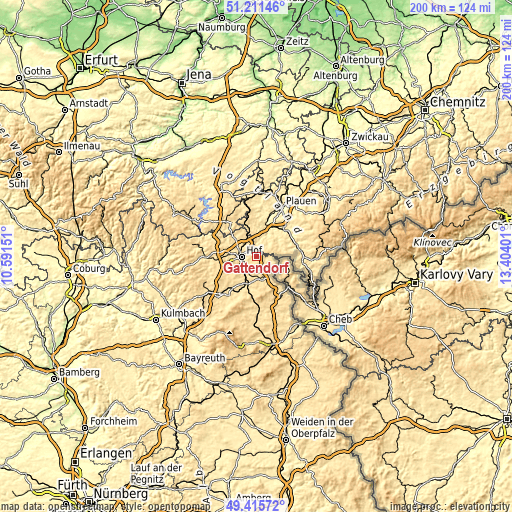 Topographic map of Gattendorf