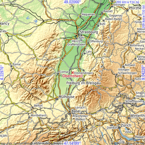 Topographic map of Oberrotweil