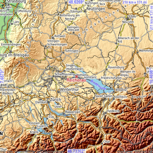 Topographic map of Reichenau