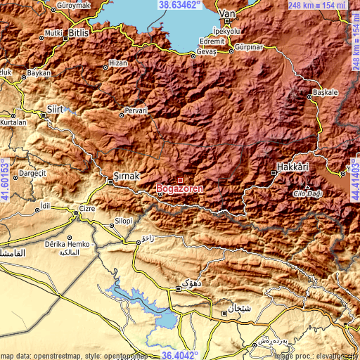 Topographic map of Boğazören