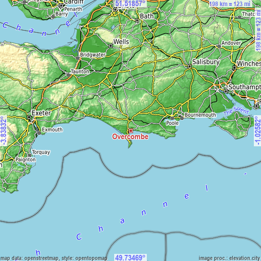 Topographic map of Overcombe