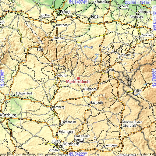 Topographic map of Marktrodach