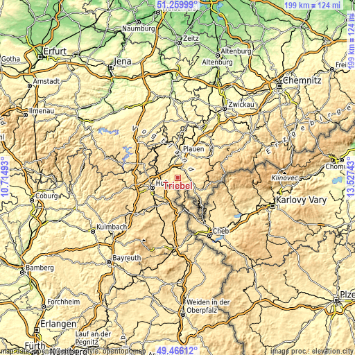 Topographic map of Triebel