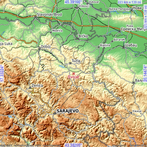 Topographic map of Svojat