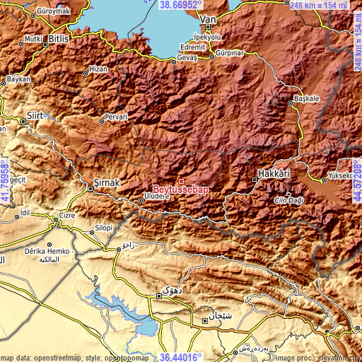 Topographic map of Beytüşşebap