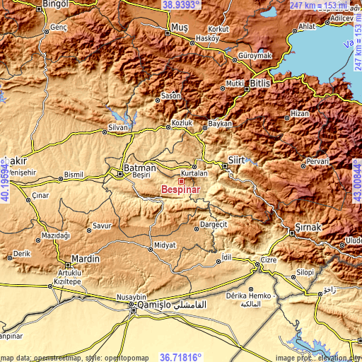 Topographic map of Beşpınar