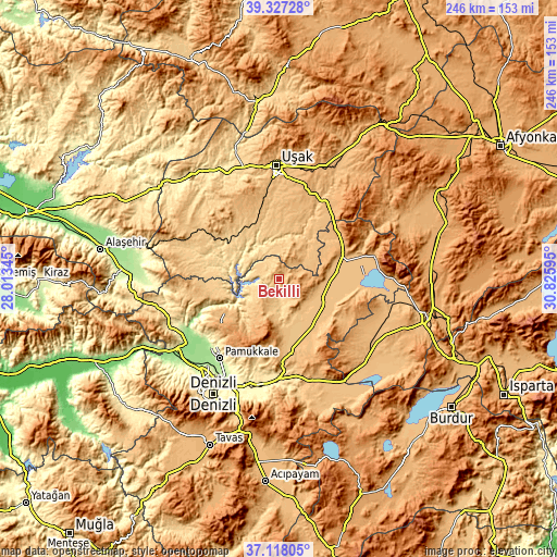 Topographic map of Bekilli