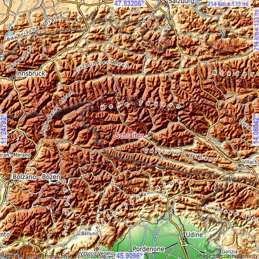 Topographic map of Schlaiten