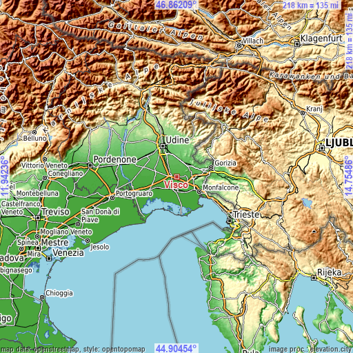 Topographic map of Visco