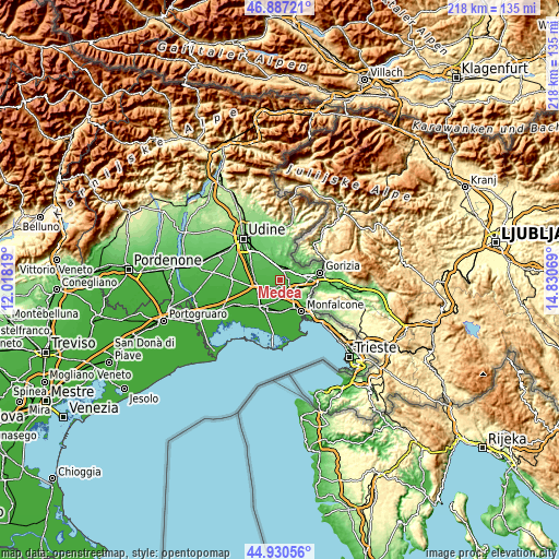 Topographic map of Medea