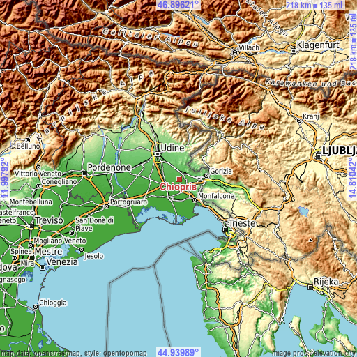 Topographic map of Chiopris