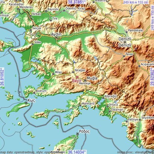 Topographic map of Bayır