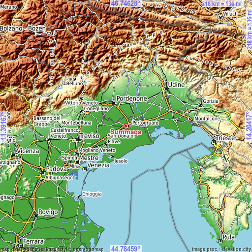 Topographic map of Summaga