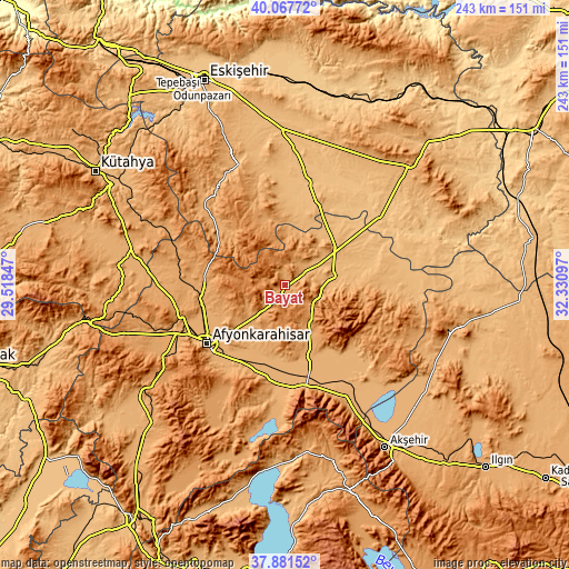 Topographic map of Bayat