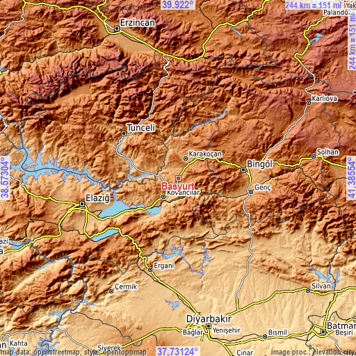 Topographic map of Başyurt