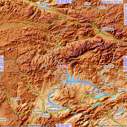 Topographic map of Başpınar