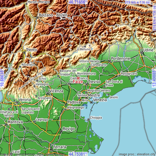 Topographic map of Falze