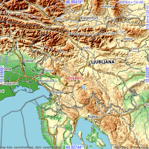 Topographic map of Logatec