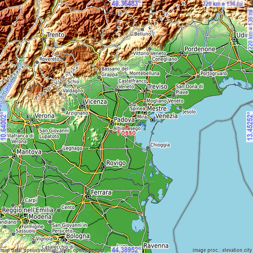 Topographic map of Fossò