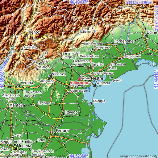 Topographic map of Veternigo