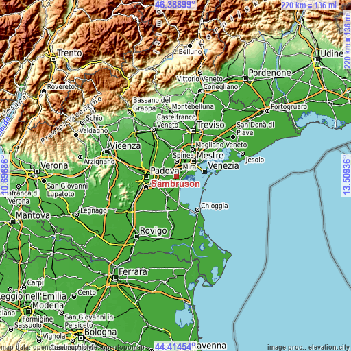 Topographic map of Sambruson