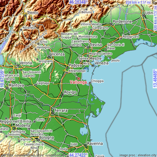 Topographic map of Vallonga