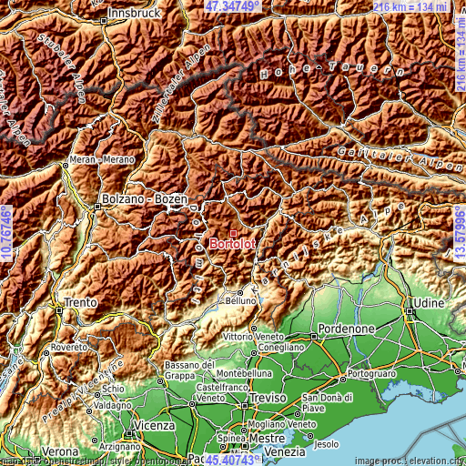 Topographic map of Bortolot