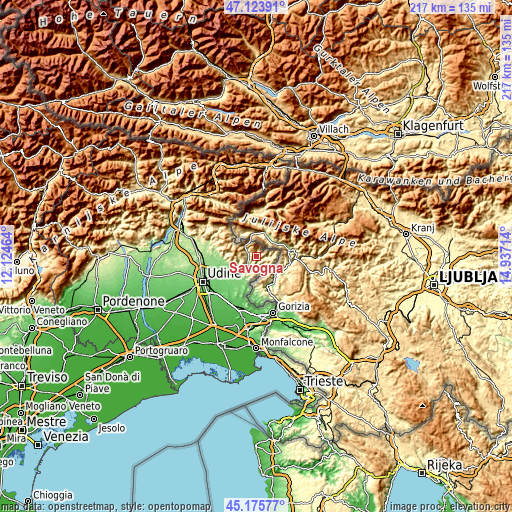 Topographic map of Savogna