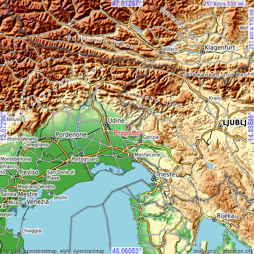 Topographic map of Prepotto