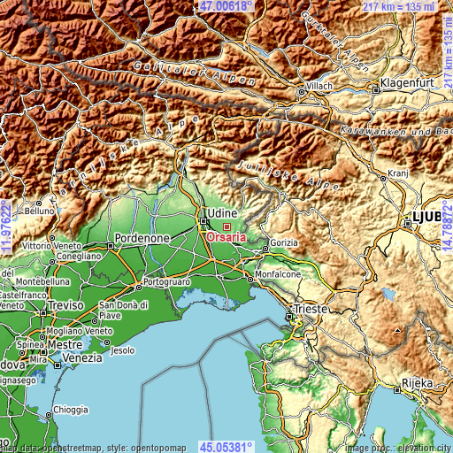 Topographic map of Orsaria
