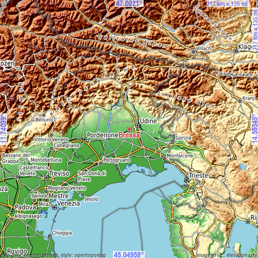 Topographic map of Bressa