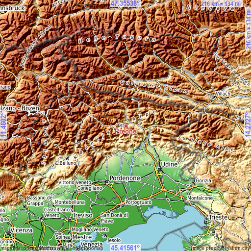 Topographic map of Preone