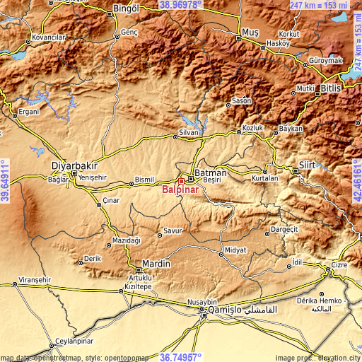 Topographic map of Balpınar