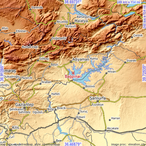 Topographic map of Bağpınar