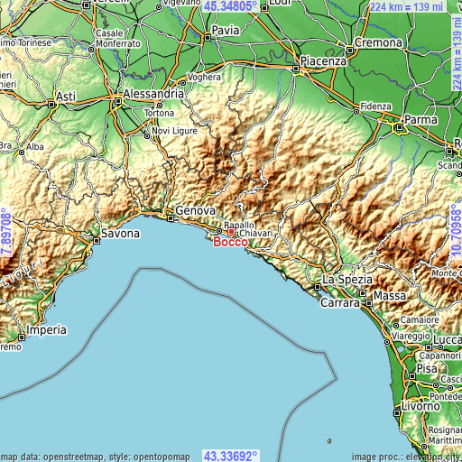 Topographic map of Bocco